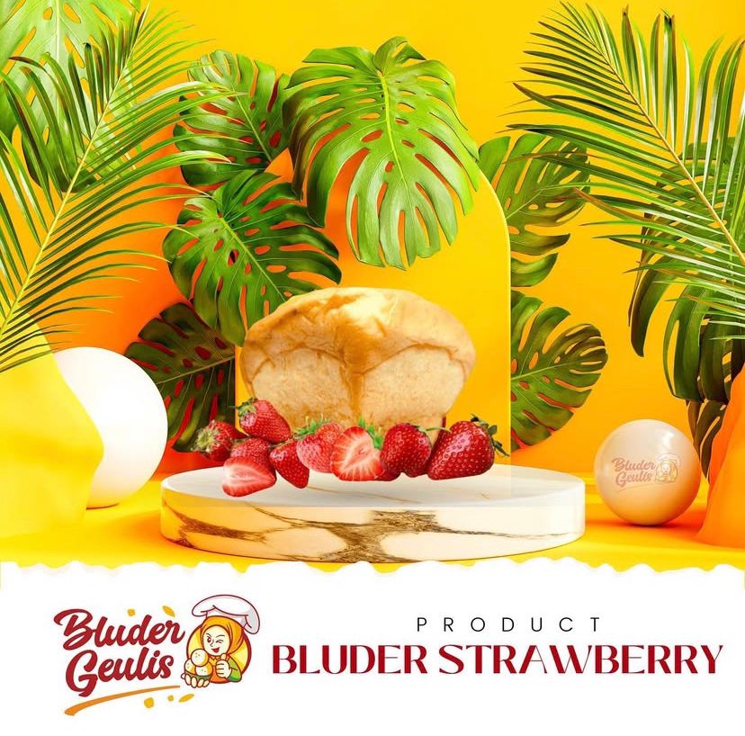 alt="Bluder Geulis kue khas Subang rasa strawberry"